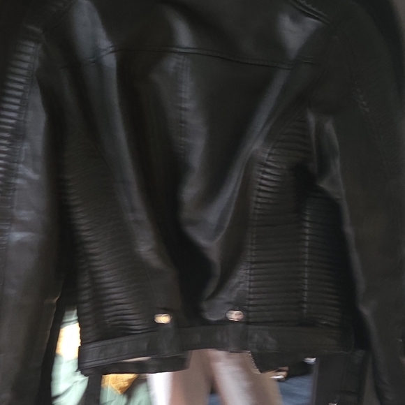 Fashion Nova Black Leather Biker Jacket - Picture 7 of 12